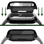 Electroplating Matte All-inclusive PC + Tempered Glass Watch Case, For Apple Watch Series 9 / 8 / 7 41mm, For Apple Watch Series 9 / 8 / 7 45mm
