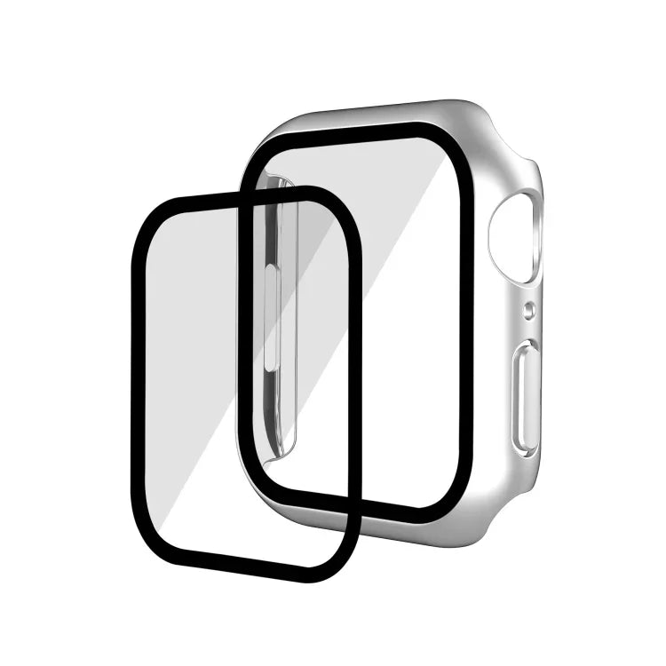 Electroplating Matte All-inclusive PC + Tempered Glass Watch Case, For Apple Watch Series 9 / 8 / 7 41mm, For Apple Watch Series 9 / 8 / 7 45mm