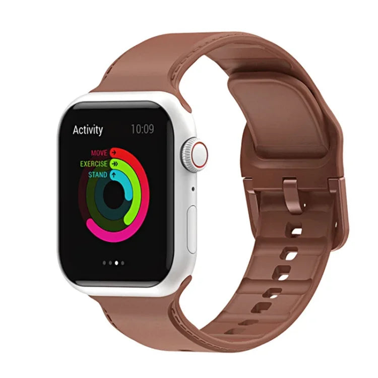 Silicone Stitching Watchband For Apple Watch Series, 7 41mm / 6&SE&5&4 40mm / 3&2&1 38mm, 7 45mm / 6&SE&5&4 44mm / 3&2&1 42mm