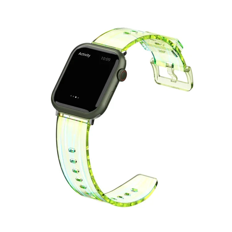 Aurora Transparent Silicone Watchband For Apple Watch Series, 7 41mm / 6&SE&5&4 40mm / 3&2&1 38mm, 7 45mm / 6&SE&5&4 44mm / 3&2&1 42mm