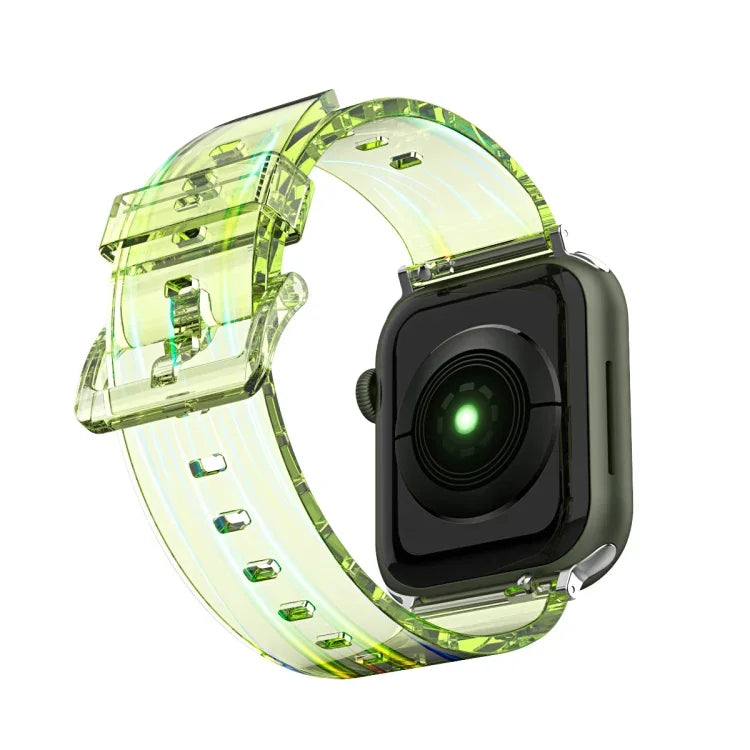 Aurora Transparent Silicone Watchband For Apple Watch Series, 7 41mm / 6&SE&5&4 40mm / 3&2&1 38mm, 7 45mm / 6&SE&5&4 44mm / 3&2&1 42mm