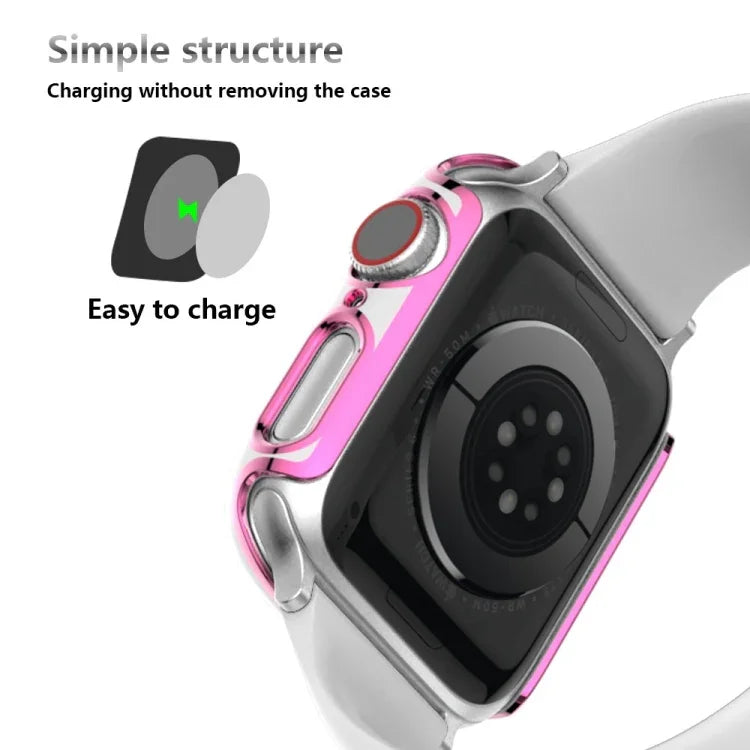 Two-color Electroplating PC Watch Case For Apple Watch Series, 6&SE&5&4 40mm, 6&SE&5&4 44mm