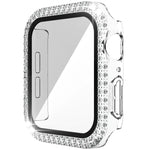 Double-Row Diamond PC+Tempered Glass Watch Case For Apple Watch Series, 6&SE&5&4 40mm, 6&SE&5&4 44mm, 6&SE&5&4 40mm / 3&2&1 38mm