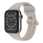 Butterfly Buckle Silicone Watchband, Size: S For Apple Watch Series, 7 41mm / 6&SE&5&4 40mm / 3&2&1 38mm