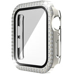 Double-Row Diamond PC+Tempered Glass Watch Case For Apple Watch Series, 3&2&1 38mm, 3&2&1 42mm
