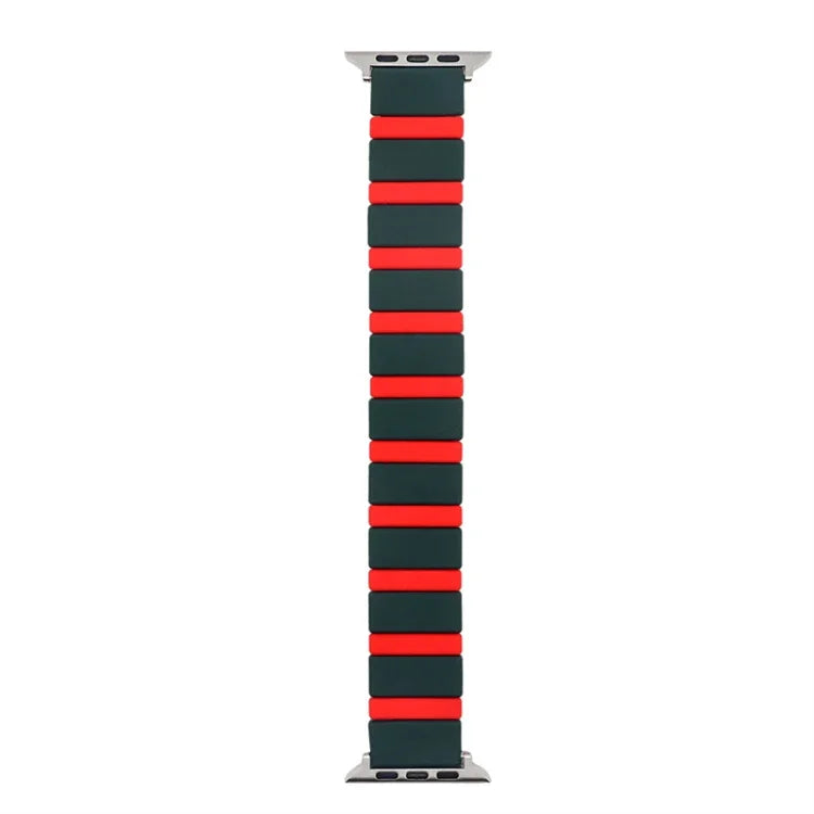 Silicone Splicing Watchband For Apple Watch Series, 7 41mm / 6&SE&5&4 40mm / 3&2&1 38mm, 7 45mm / 6&SE&5&4 44mm / 3&2&1 42mm