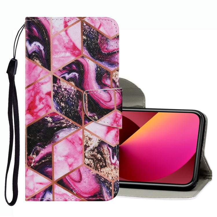 Coloured Drawing Pattern Leather Phone Case, For iPhone 13 mini, For iPhone 13, For iPhone 13 Pro