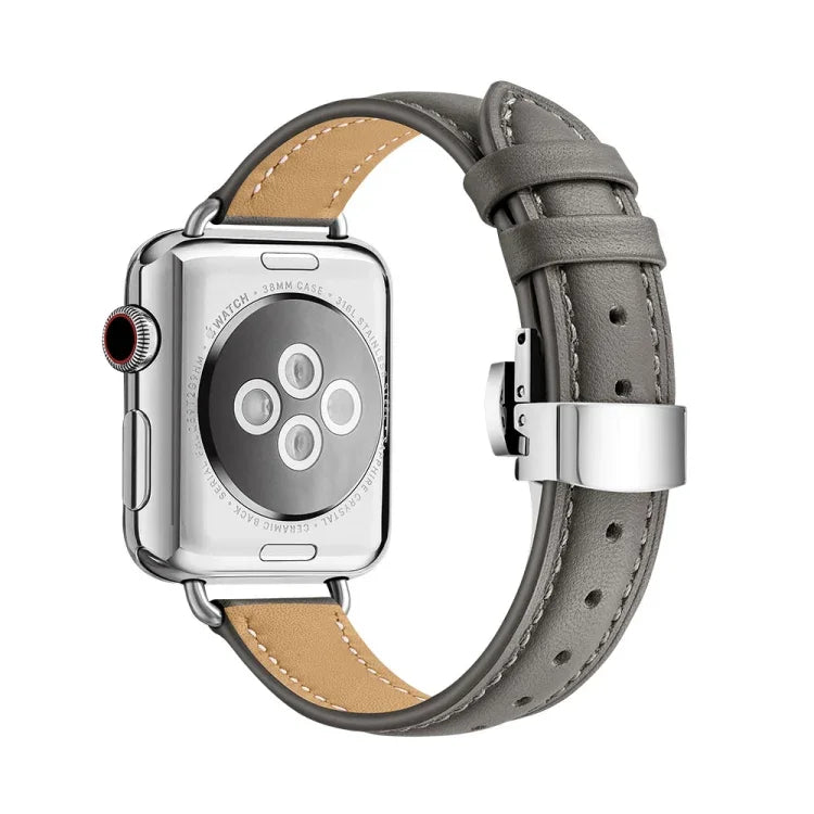 Slimming Butterfly Buckle Watchband For Apple Watch Series, 7 41mm / 6&SE&5&4 40mm / 3&2&1 38mm