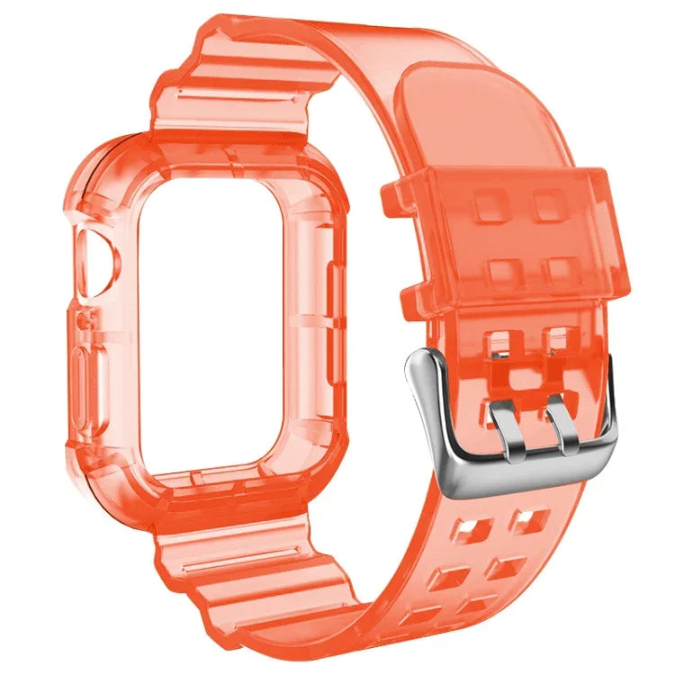 Transparent Watch Band For Apple Watch Series 8&7 45mm / SE 2&6&SE&5&4 44mm / 3&2&1 42mm(Transparent Brown), 7 41mm / 6&SE&5&4 40mm / 3&2&1 38mm, 7 45mm / 6&SE&5&4 44mm / 3&2&1 42mm