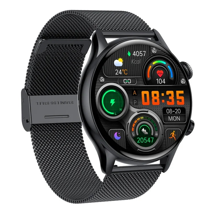 HK8Pro 1.36 inch AMOLED Screen Steel Strap Smart Watch, Support NFC Function / Blood Oxygen Monitoring, Steel Strap(Black), Steel Strap(Gold), Steel Strap(Silver)
