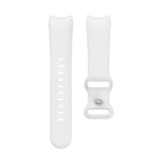 Butterfly buckle silicone watch band for Samsung Galaxy Watch4, compatible with 40mm and 46mm models, white color.