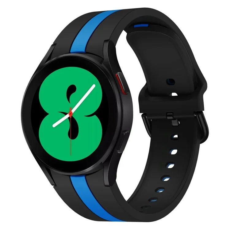 For Samsung Galaxy Watch4 40/44mm / Watch4 Classic 42/46mm Three Vertical Stripes Two-color Silicone Watch Band
