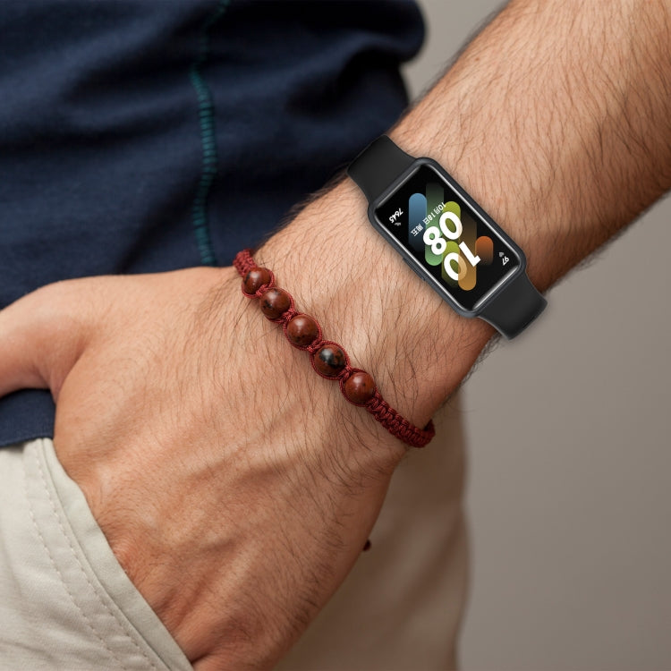 Metal Head Silicone Watch Band, For Huawei Band 7