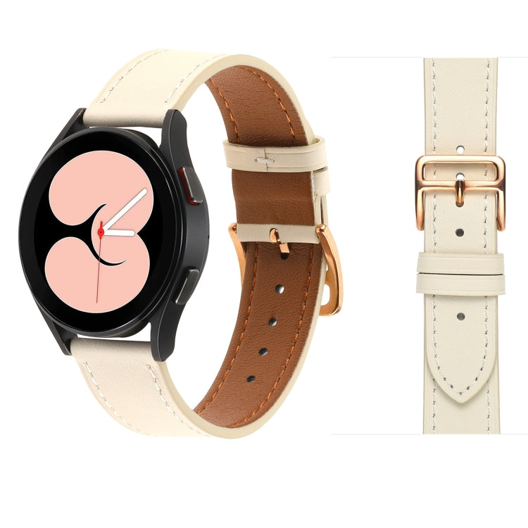 Plain Weave Leather Watch Band, For Samsung Galaxy Watch4 40mm / 44mm