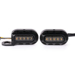 HP-Z058 Motorcycle Modified Rearview Mirror LED Turn Signal Light for Harley Sportsters XL 883 / 1200, For Honda / Yamaha / Kawasaki-Black White, Black, Electroplating White, Electroplating Black