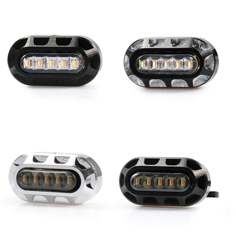 HP-Z058 Motorcycle Modified Rearview Mirror LED Turn Signal Light for Harley Sportsters XL 883 / 1200, For Honda / Yamaha / Kawasaki-Black White, Black, Electroplating White, Electroplating Black