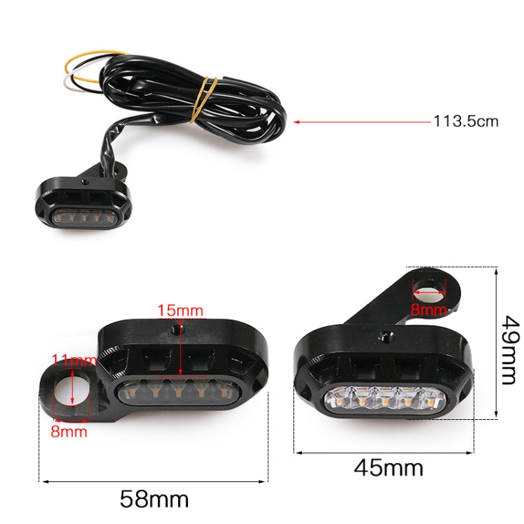 HP-Z058 Motorcycle Modified Rearview Mirror LED Turn Signal Light for Harley Sportsters XL 883 / 1200, For Honda / Yamaha / Kawasaki-Black White, Black, Electroplating White, Electroplating Black