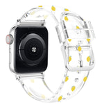 Square Buckle Transparent Watch Band For Apple Watch Series, 7 41mm / 6&SE&5&4 40mm / 3&2&1 38mm, 7 45mm / 6&SE&5&4 44mm / 3&2&1 42mm