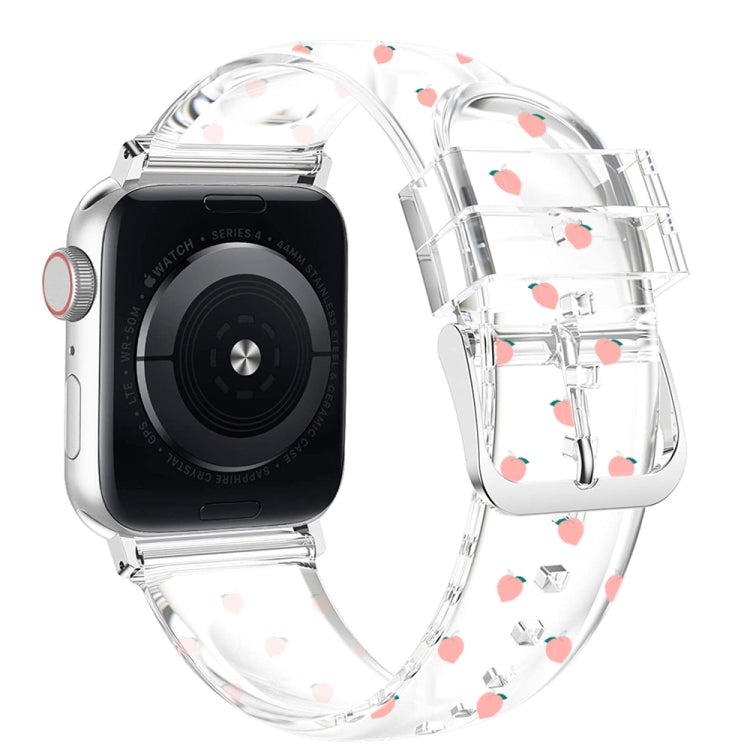 Square Buckle Transparent Watch Band For Apple Watch Series, 7 41mm / 6&SE&5&4 40mm / 3&2&1 38mm, 7 45mm / 6&SE&5&4 44mm / 3&2&1 42mm