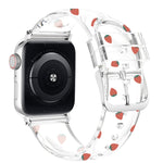 Square Buckle Transparent Watch Band For Apple Watch Series, 7 41mm / 6&SE&5&4 40mm / 3&2&1 38mm, 7 45mm / 6&SE&5&4 44mm / 3&2&1 42mm