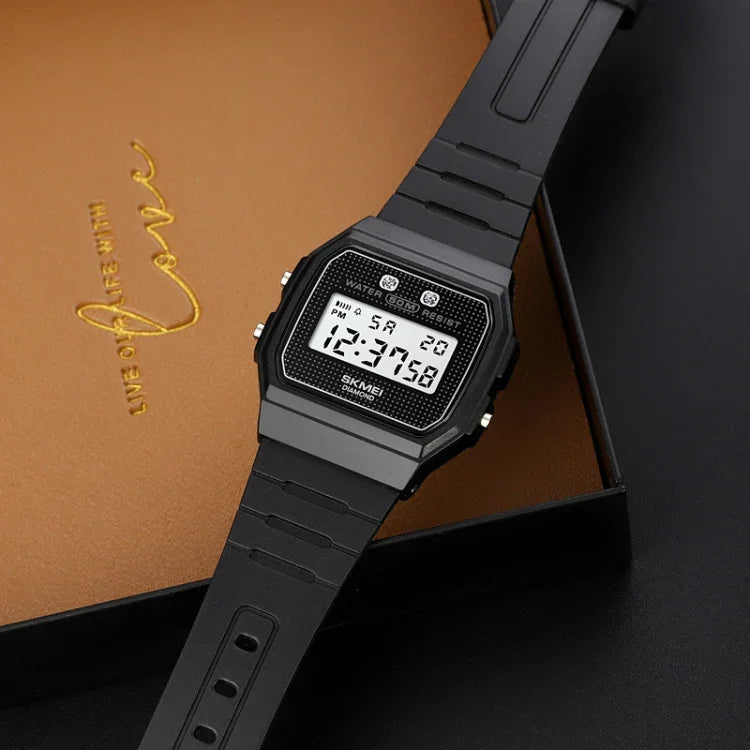 SKMEI 1952 Resin Mirror ABS Case Waterproof Electronic Watch