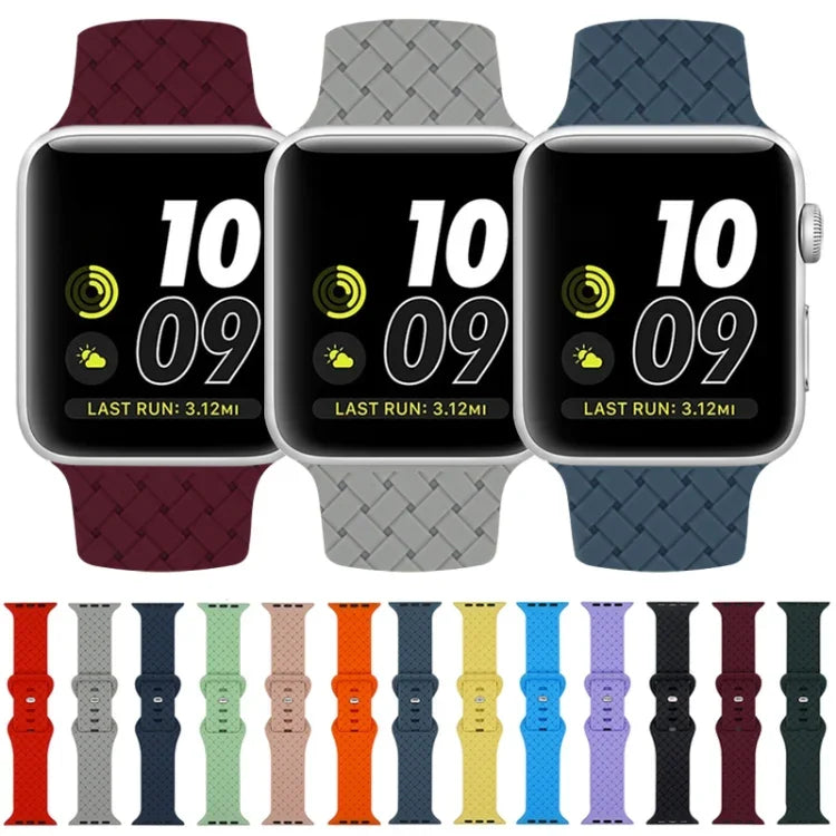 Weave Texture Watch Band For Apple Watch Series, 7 45mm / 6&SE&5&4 44mm / 3&2&1 42mm, 7 41mm / 6&SE&5&4 40mm / 3&2&1 38mm