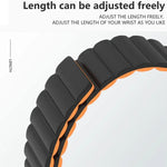 Reverse Buckle Magnetic Silicone Watch Band For Apple Watch Series, 7 45mm / 6&SE&5&4 44mm / 3&2&1 42mm, 7 41mm / 6&SE&5&4 40mm / 3&2&1 38mm