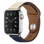 PU Leather Silver Buckle Watch Band For Apple Watch Series, 7 45mm / 6&SE&5&4 44mm / 3&2&1 42mm, 7 41mm / 6&SE&5&4 40mm / 3&2&1 38mm