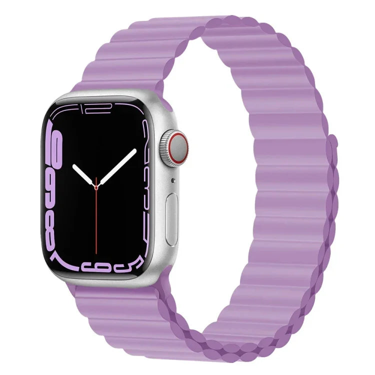 Silicone Magnet Watch Band For Apple Watch Series, 7 45mm / 6&SE&5&4 44mm / 3&2&1 42mm, 7 41mm / 6&SE&5&4 40mm / 3&2&1 38mm