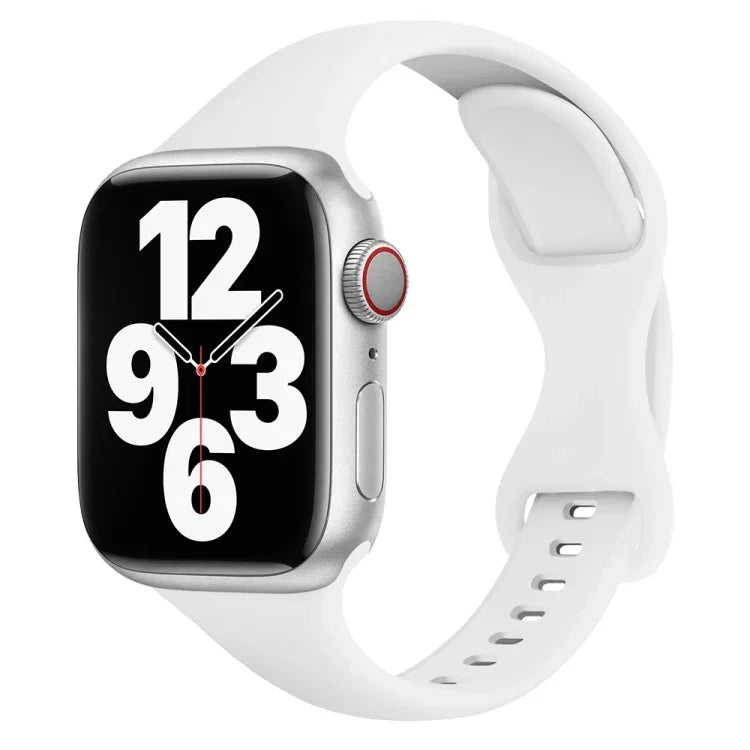 Small Waist Butterfly Buckle Watch Band For Apple Watch Series, 7 45mm / 6&SE&5&4 44mm / 3&2&1 42mm, 7 41mm / 6&SE&5&4 40mm / 3&2&1 38mm