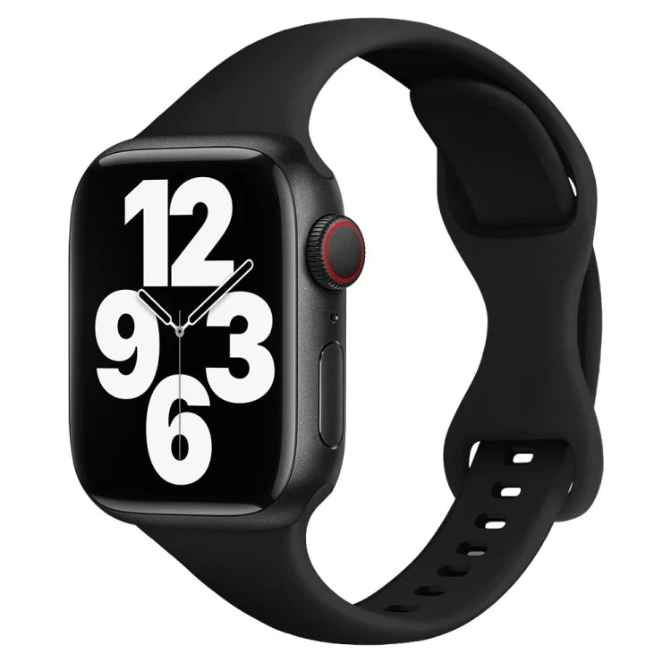 Small Waist Butterfly Buckle Watch Band For Apple Watch Series, 7 45mm / 6&SE&5&4 44mm / 3&2&1 42mm, 7 41mm / 6&SE&5&4 40mm / 3&2&1 38mm