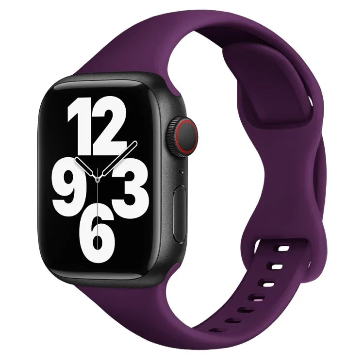 Small Waist Butterfly Buckle Watch Band For Apple Watch Series, 7 45mm / 6&SE&5&4 44mm / 3&2&1 42mm, 7 41mm / 6&SE&5&4 40mm / 3&2&1 38mm