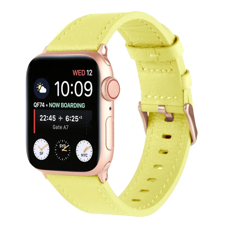 Universal Genuine Leather Watch Band For Apple Watch Series, 7 45mm / 6&SE&5&4 44mm / 3&2&1 42mm, 7 41mm / 6&SE&5&4 40mm / 3&2&1 38mm