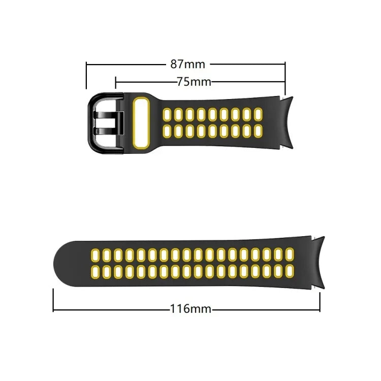Double-row Hole Two-color Silicone Watch Band, For Samsung Galaxy Watch 5 40mm, For Samsung Galaxy Watch 5 Pro 45mm