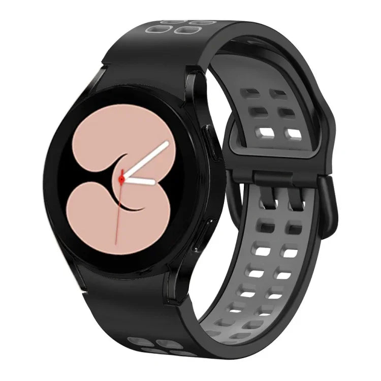 Double-row Hole Two-color Silicone Watch Band, For Samsung Galaxy Watch 5 40mm, For Samsung Galaxy Watch 5 Pro 45mm