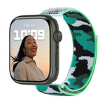 Nylon Loop Watch Band For Apple Watch Series, 7 45mm / 6&SE&5&4 44mm / 3&2&1 42mm, 7 41mm / 6&SE&5&4 40mm / 3&2&1 38mm