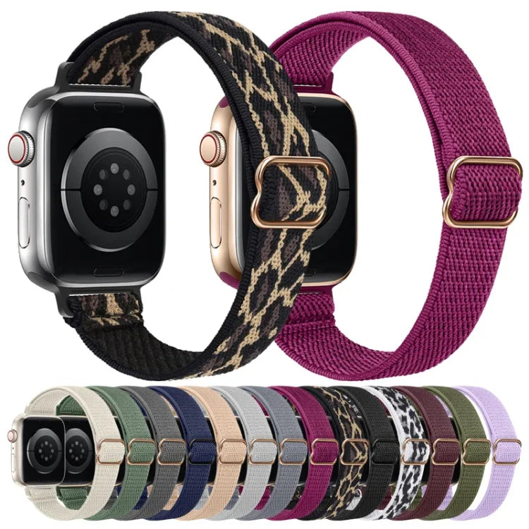 Small Waist Nylon Watch Band For Apple Watch Series, 7 45mm / 6&SE&5&4 44mm / 3&2&1 42mm, 7 41mm / 6&SE&5&4 40mm / 3&2&1 38mm