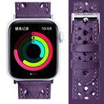 Genuine Leather Woven Watch Strap For Apple Watch Series, 7 45mm / 6&SE&5&4 44mm / 3&2&1 42mm, 7 41mm / 6&SE&5&4 40mm / 3&2&1 38mm