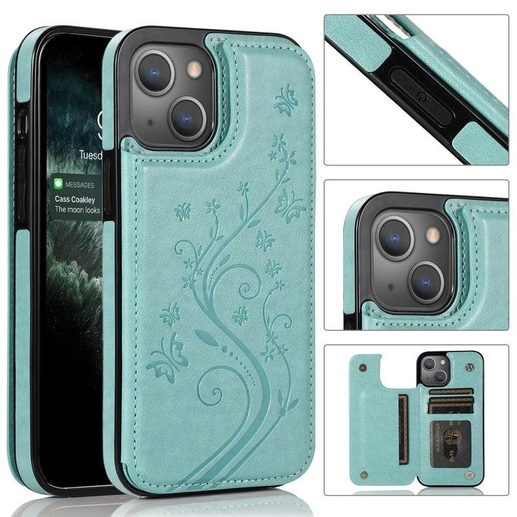 Butterflies Flowers Double Buckle Case, For iPhone 14 Pro Max, For iPhone 14 Pro, For iPhone 14, For iPhone 14 Plus