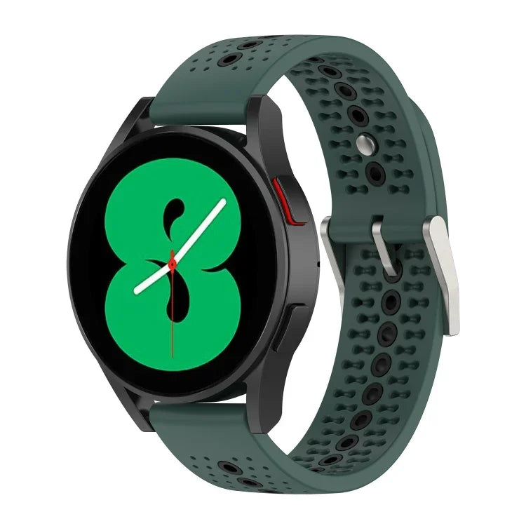 20mm Colorful Hole Silicone Watch Band, For Samsung Galaxy Watch 5 40mm, For Samsung Galaxy Watch 5 44mm, For Samsung Galaxy Watch 5 Pro 45mm