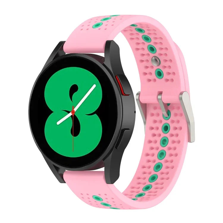 20mm Colorful Hole Silicone Watch Band, For Samsung Galaxy Watch 5 40mm, For Samsung Galaxy Watch 5 44mm, For Samsung Galaxy Watch 5 Pro 45mm