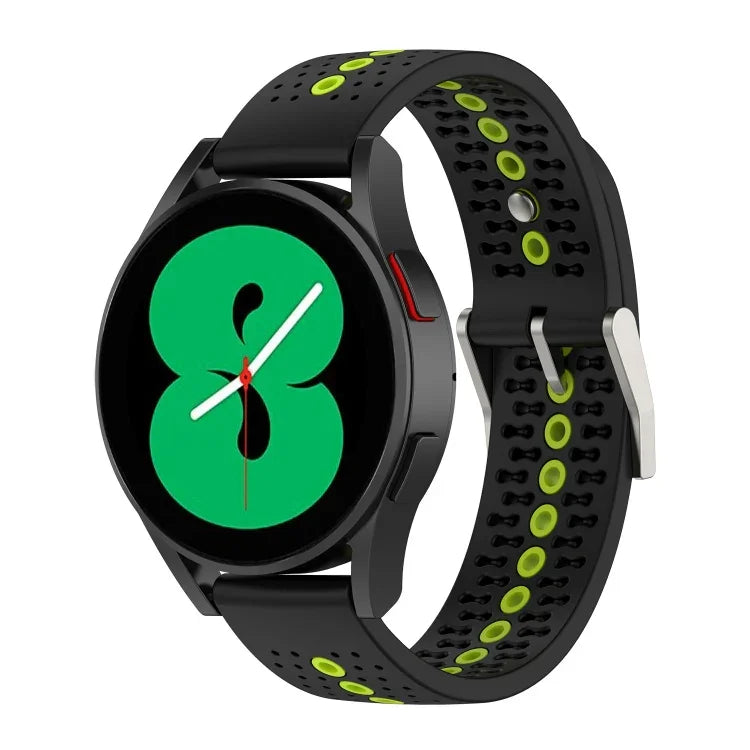 20mm Colorful Hole Silicone Watch Band, For Samsung Galaxy Watch 5 40mm, For Samsung Galaxy Watch 5 44mm, For Samsung Galaxy Watch 5 Pro 45mm