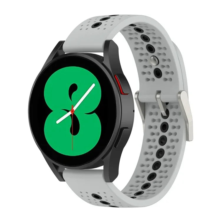 20mm Colorful Hole Silicone Watch Band, For Samsung Galaxy Watch 5 40mm, For Samsung Galaxy Watch 5 44mm, For Samsung Galaxy Watch 5 Pro 45mm