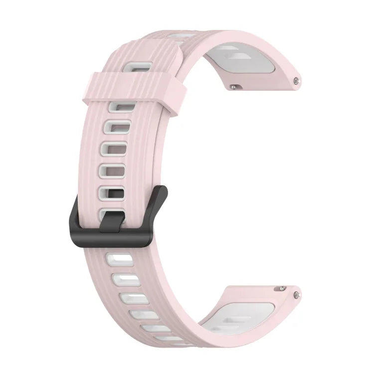 20mm Two-color Stripe Silicone Watch Band, For Samsung Galaxy Watch 5 40mm, For Samsung Galaxy Watch 5 44mm, For Samsung Galaxy Watch 5 Pro 45mm
