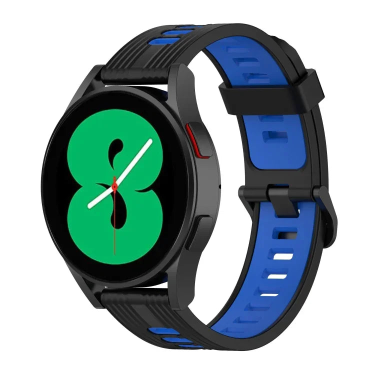 20mm Two-color Stripe Silicone Watch Band, For Samsung Galaxy Watch 5 40mm, For Samsung Galaxy Watch 5 44mm, For Samsung Galaxy Watch 5 Pro 45mm
