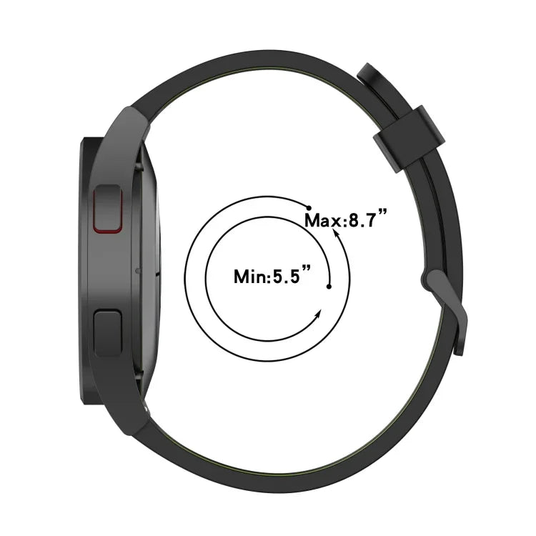 20mm Two-color Stripe Silicone Watch Band, For Samsung Galaxy Watch 5 40mm, For Samsung Galaxy Watch 5 44mm, For Samsung Galaxy Watch 5 Pro 45mm