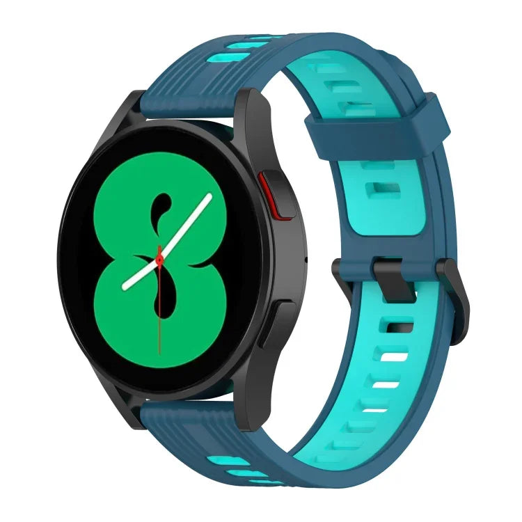 20mm Two-color Stripe Silicone Watch Band, For Samsung Galaxy Watch 5 40mm, For Samsung Galaxy Watch 5 44mm, For Samsung Galaxy Watch 5 Pro 45mm