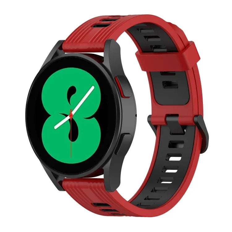 20mm Two-color Stripe Silicone Watch Band, For Samsung Galaxy Watch 5 40mm, For Samsung Galaxy Watch 5 44mm, For Samsung Galaxy Watch 5 Pro 45mm