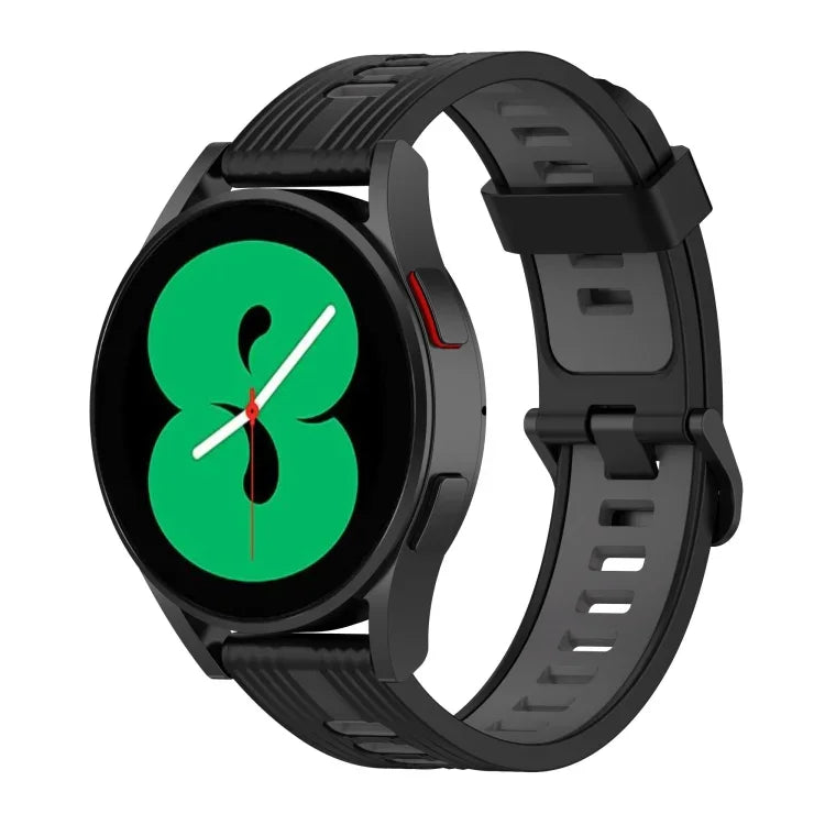 20mm Two-color Stripe Silicone Watch Band, For Samsung Galaxy Watch 5 40mm, For Samsung Galaxy Watch 5 44mm, For Samsung Galaxy Watch 5 Pro 45mm