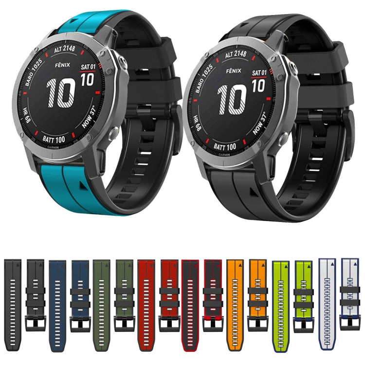 Vertical Stripes Two-color Silicone Watch Band, For Garmin Fenix 7, For Garmin Fenix 7X